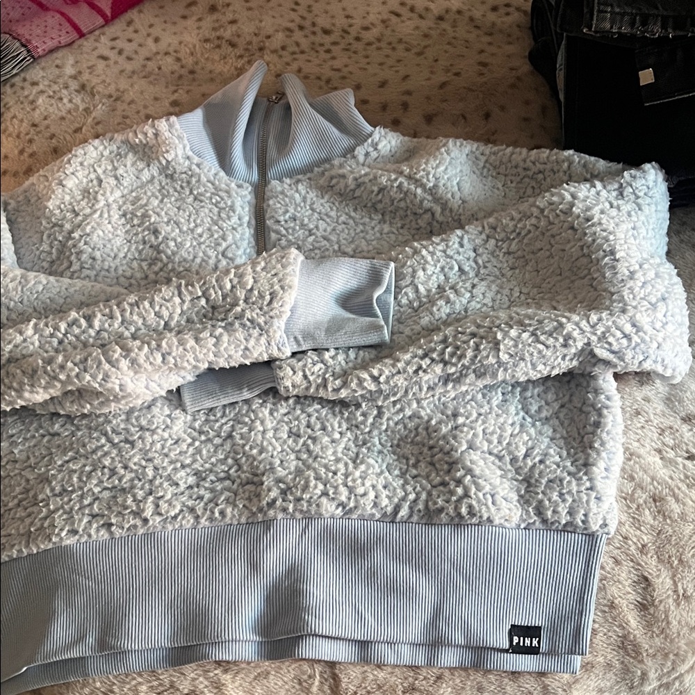 PINK Sherpa Quarter-Zip Pullover